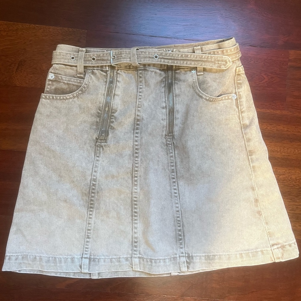 Proenza Schouler Denim Skirt Whitewashed in Beige